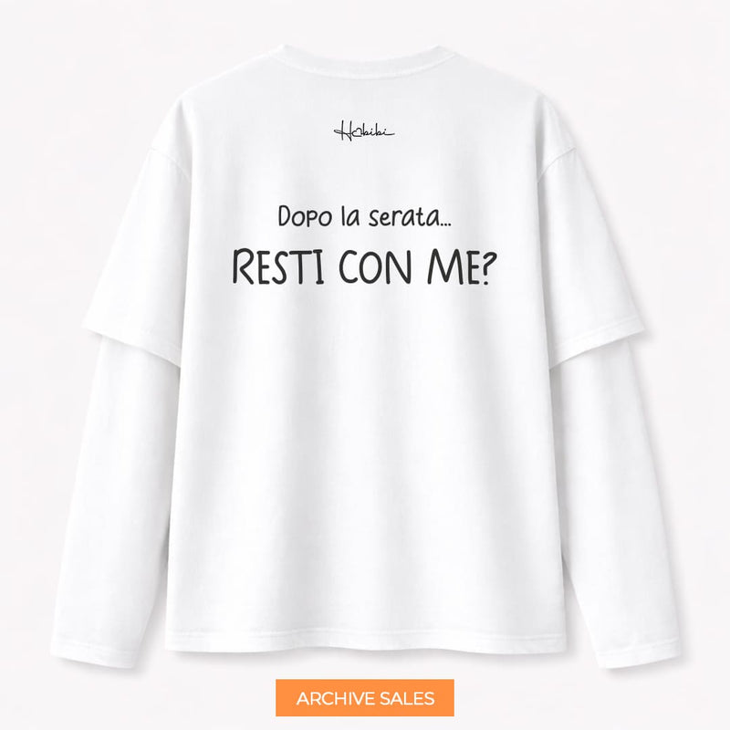 AS - T-Shirt Double Sleeve - Resti Con Me - S BIANCA