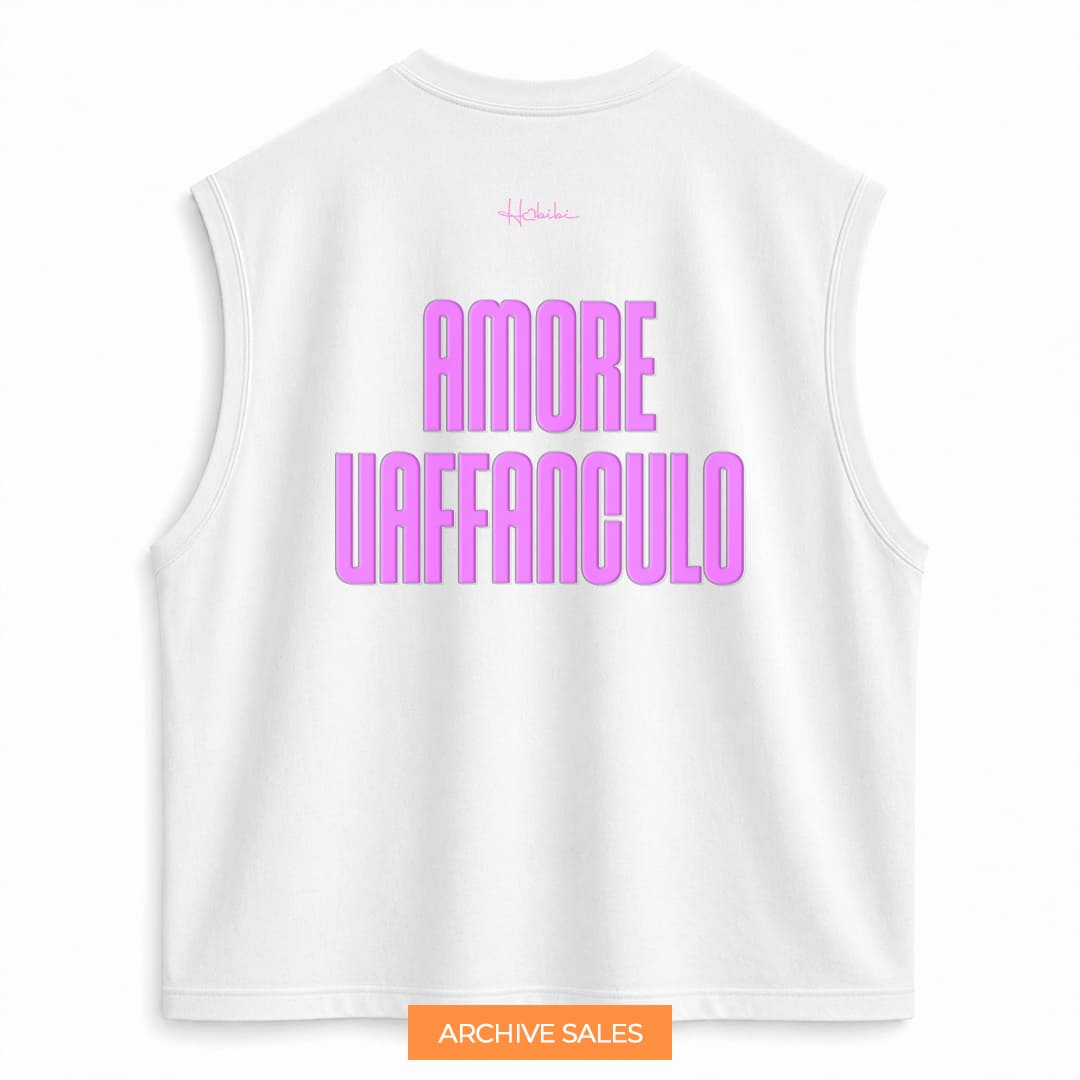 AS - T-Shirt No Sleeve Club - F*ck Love (Rosa Puff) - M BIANCA