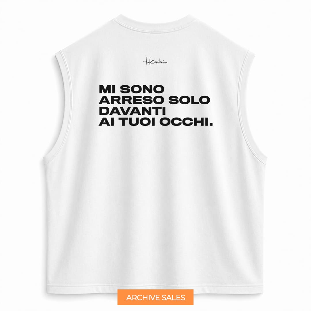 AS - T-Shirt No Sleeve Club - Mi Sono Arreso - L BIANCA