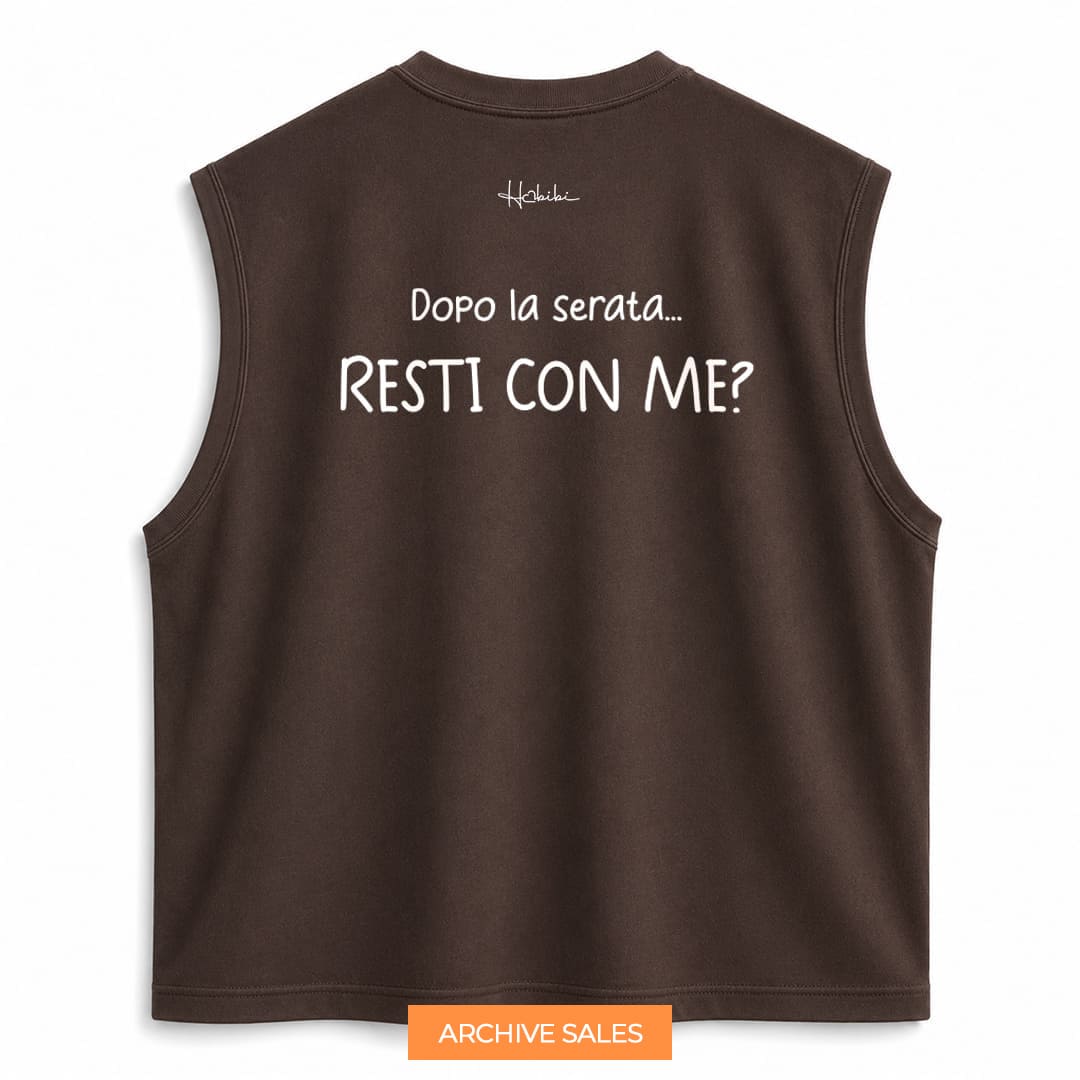 AS - T-Shirt No Sleeve Club - Resti Con Me - XXL MOKA