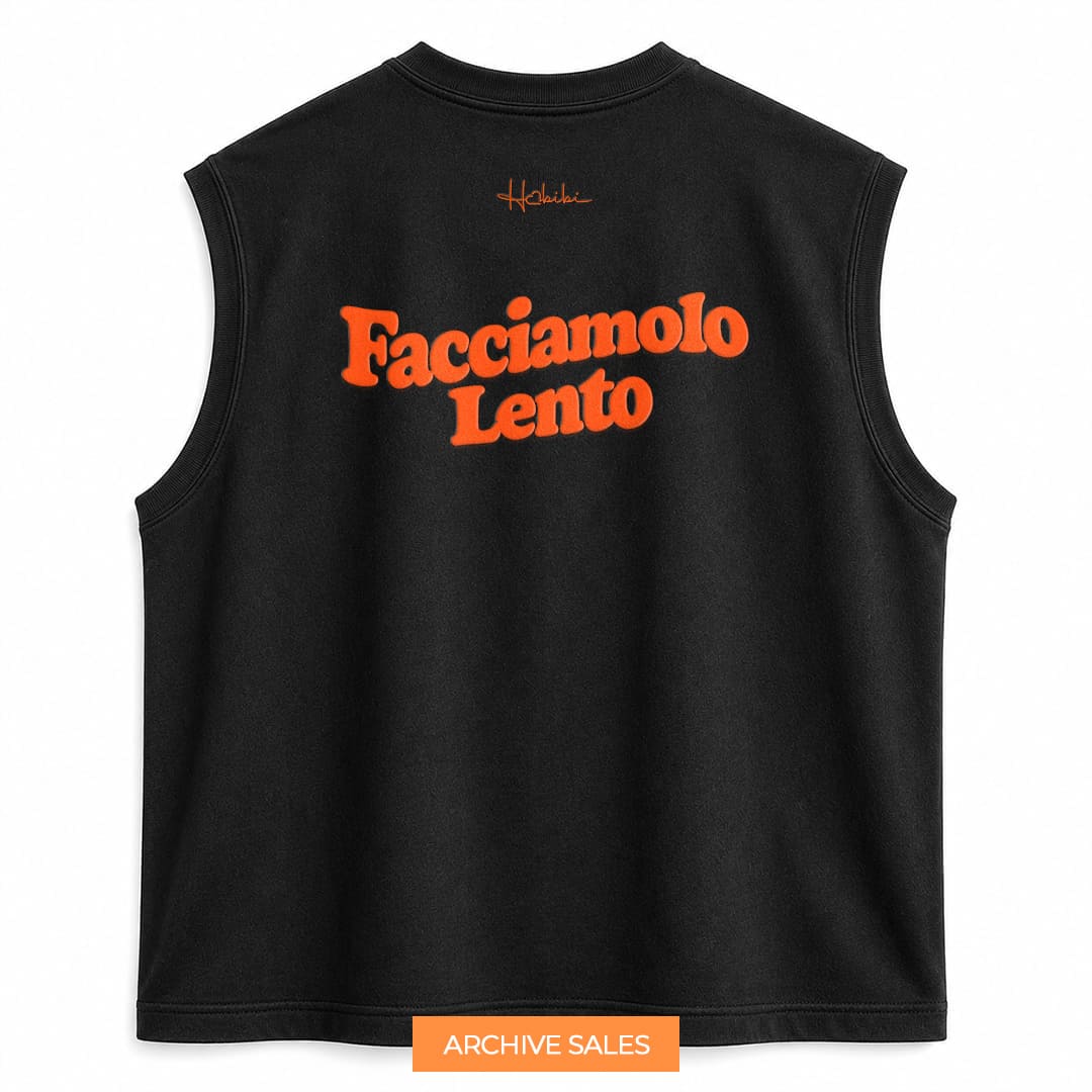 AS - T-Shirt No Sleeve Club - Facciamolo Lento (Arancione Puff) - XL NERA
