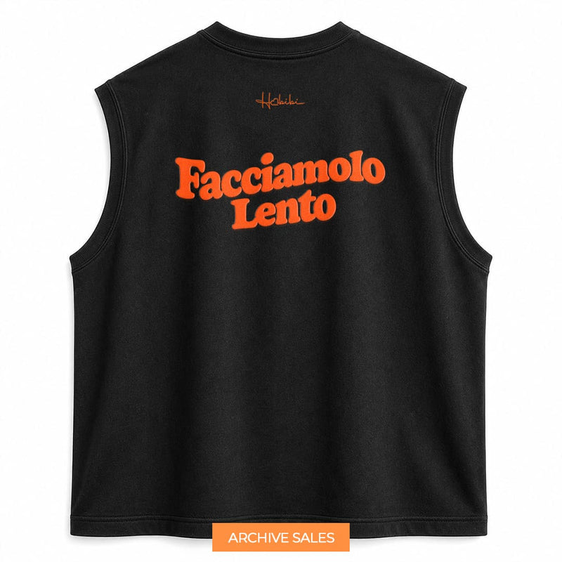AS - T-Shirt No Sleeve Club - Facciamolo Lento (Arancione Puff) - XL NERA