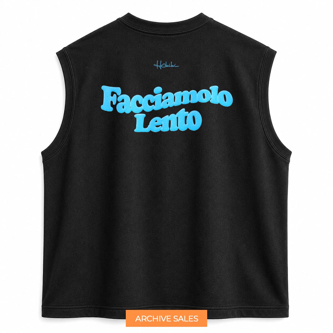 AS - T-Shirt No Sleeve Club - Facciamolo Lento (Turchese Puff) - XL NERA