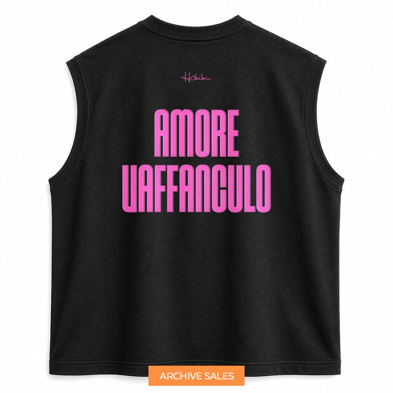 AS - T-Shirt No Sleeve Club - F*ck Love (Rosa Puff) - S NERA