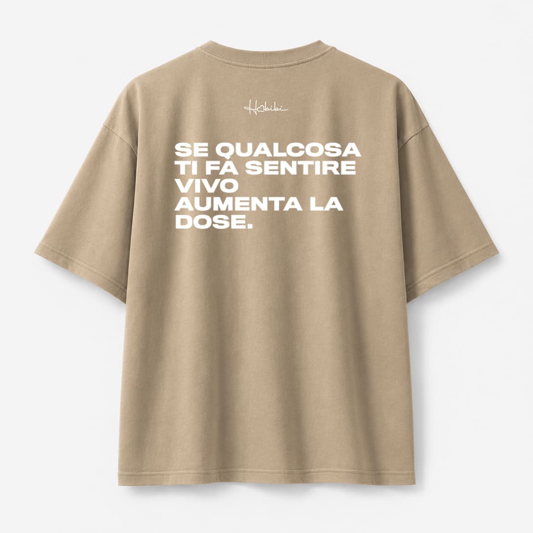 T-Shirt Oversize Sand - Aumenta La Dose