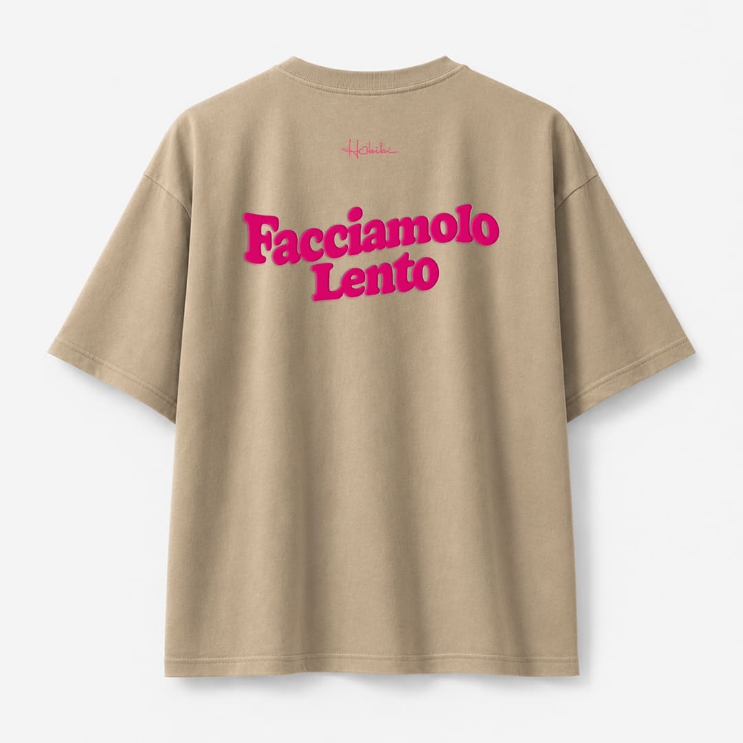 T-Shirt Oversize Sand - Facciamolo Lento