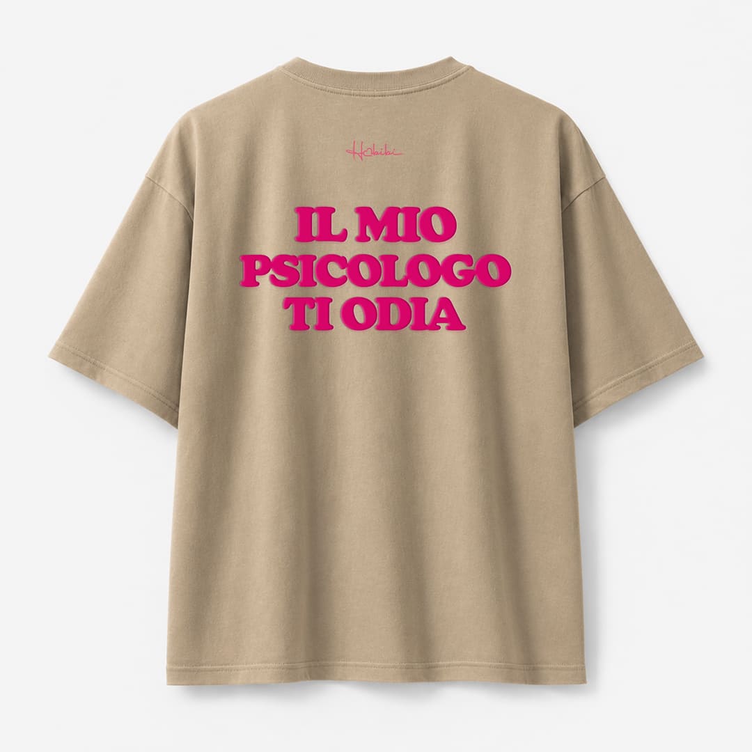 T-Shirt Oversize Sand - Il Mio Psicologo Ti Odia