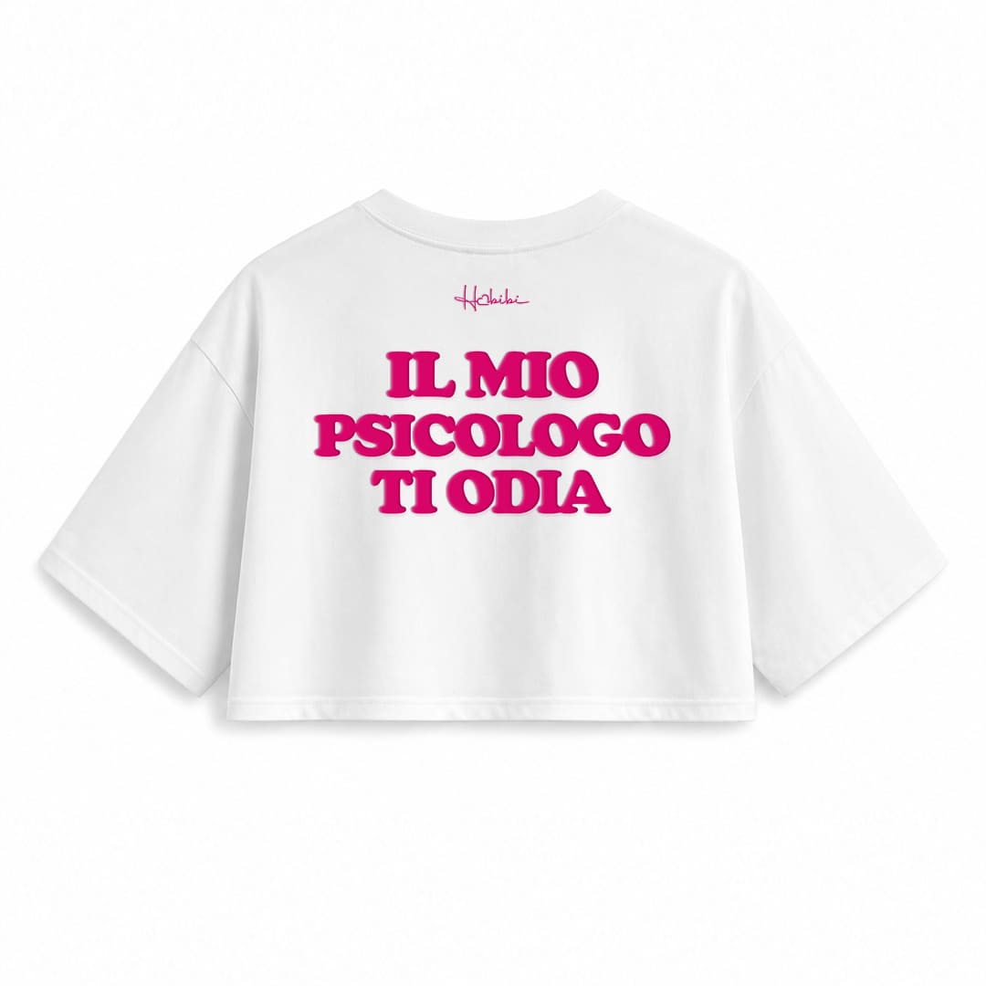 T-Shirt Crop Club - Il Mio Psicologo Ti Odia
