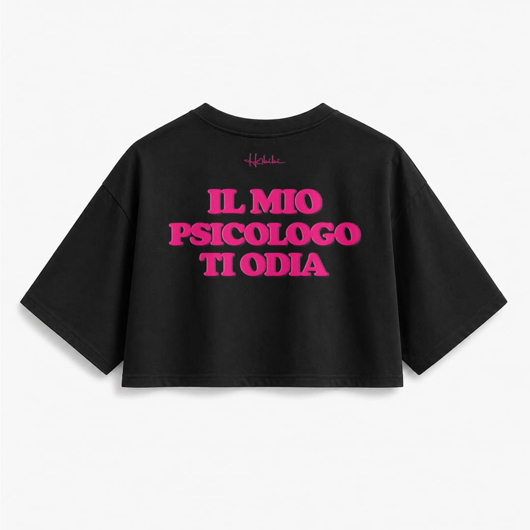 T-Shirt Crop Club - Il Mio Psicologo Ti Odia