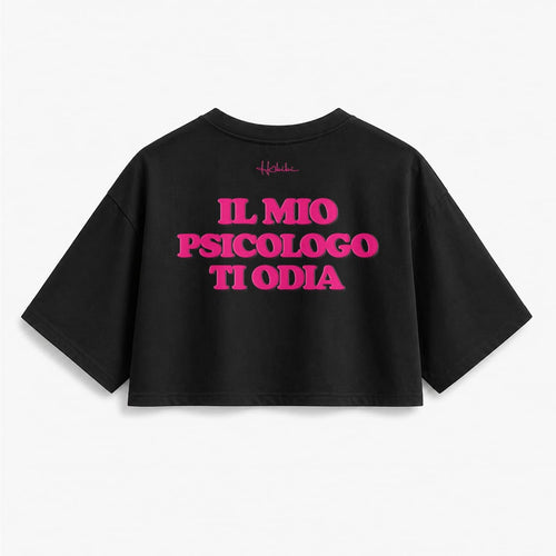 T-Shirt Crop Club - Il Mio Psicologo Ti Odia
