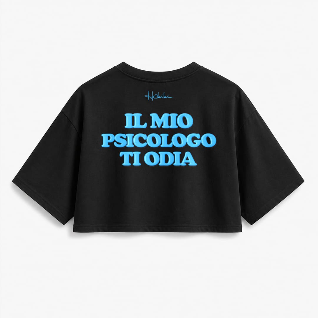 T-Shirt Crop Club - Il Mio Psicologo Ti Odia