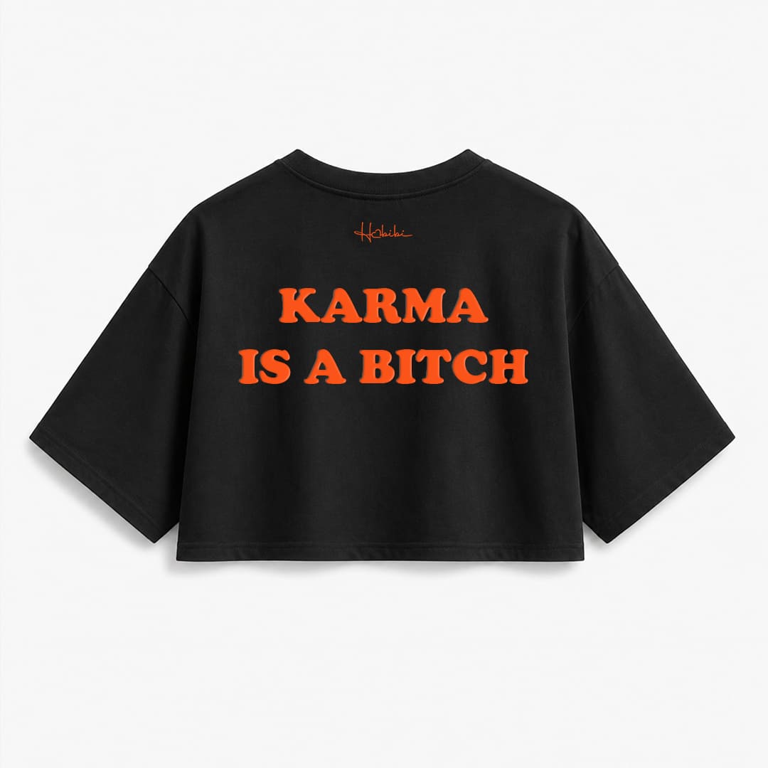 T-Shirt Crop Club - Karma Is A Bitch
