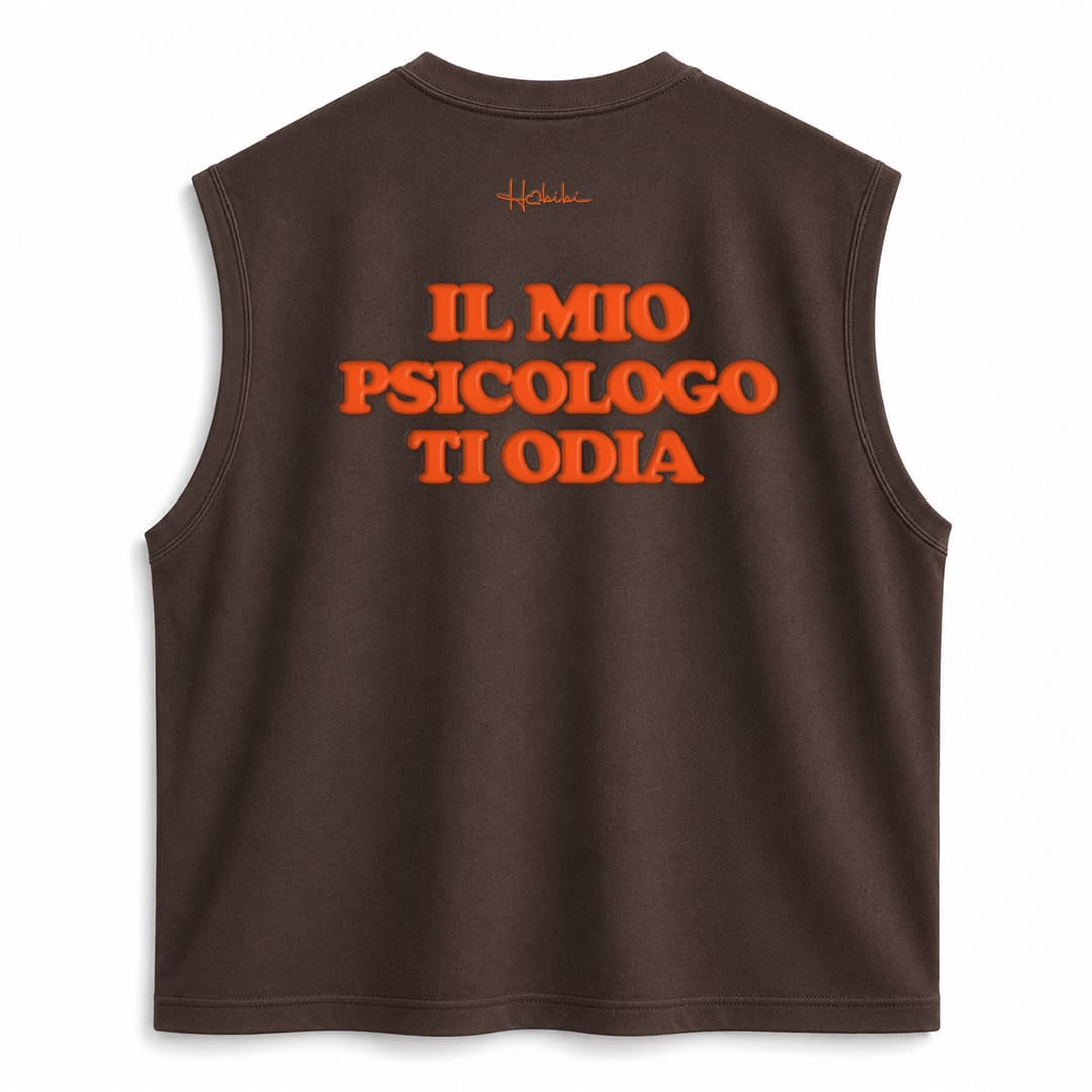 T-Shirt No Sleeve Club - Il Mio Psicologo Ti Odia