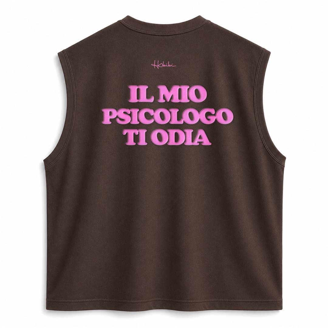 T-Shirt No Sleeve Club - Il Mio Psicologo Ti Odia
