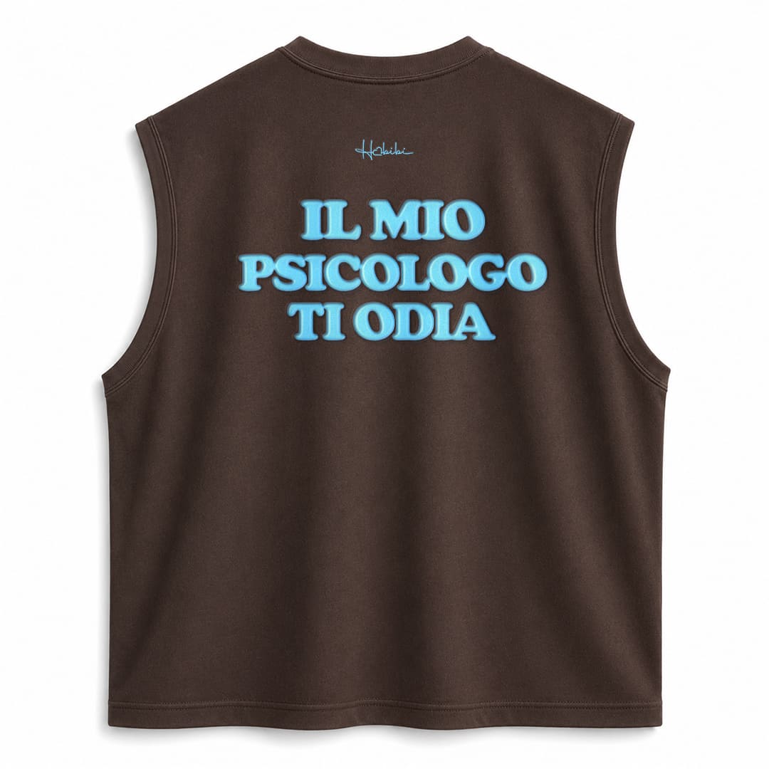 T-Shirt No Sleeve Club - Il Mio Psicologo Ti Odia
