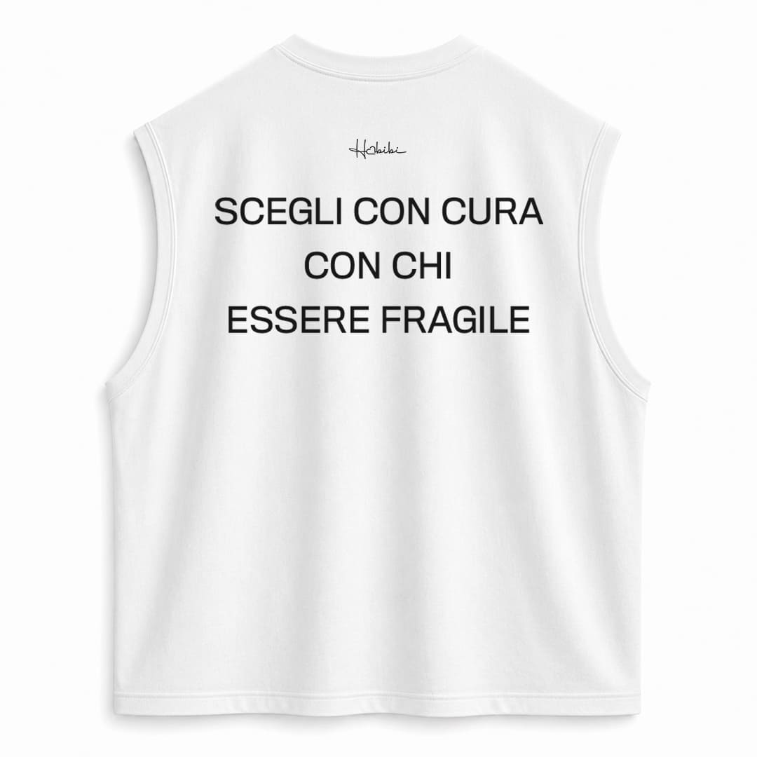 T-Shirt No Sleeve Club - Essere Fragile