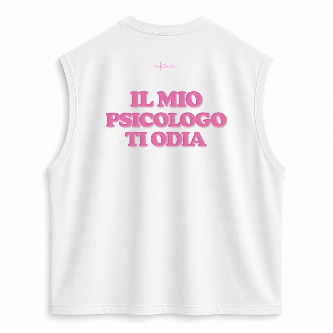 T-Shirt No Sleeve Club - Il Mio Psicologo Ti Odia
