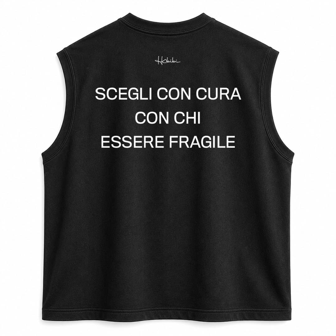 T-Shirt No Sleeve Club - Essere Fragile