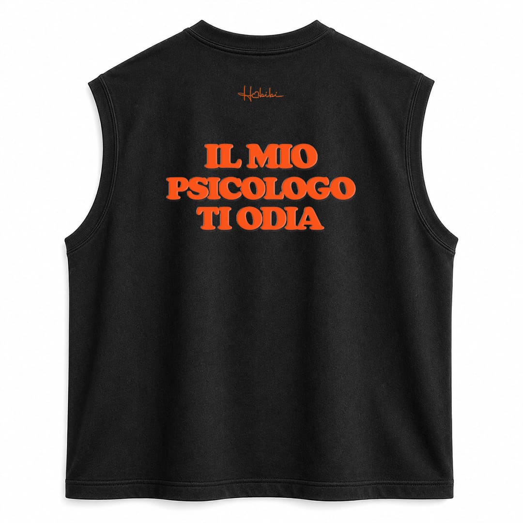 T-Shirt No Sleeve Club - Il Mio Psicologo Ti Odia