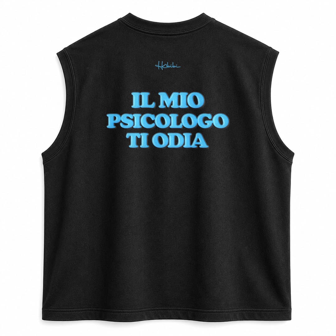 T-Shirt No Sleeve Club - Il Mio Psicologo Ti Odia